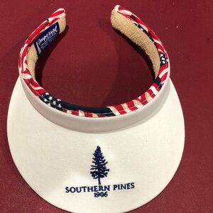 Ladies Southern Pines 1906 Visor white w/ American flag trim and Terry liner